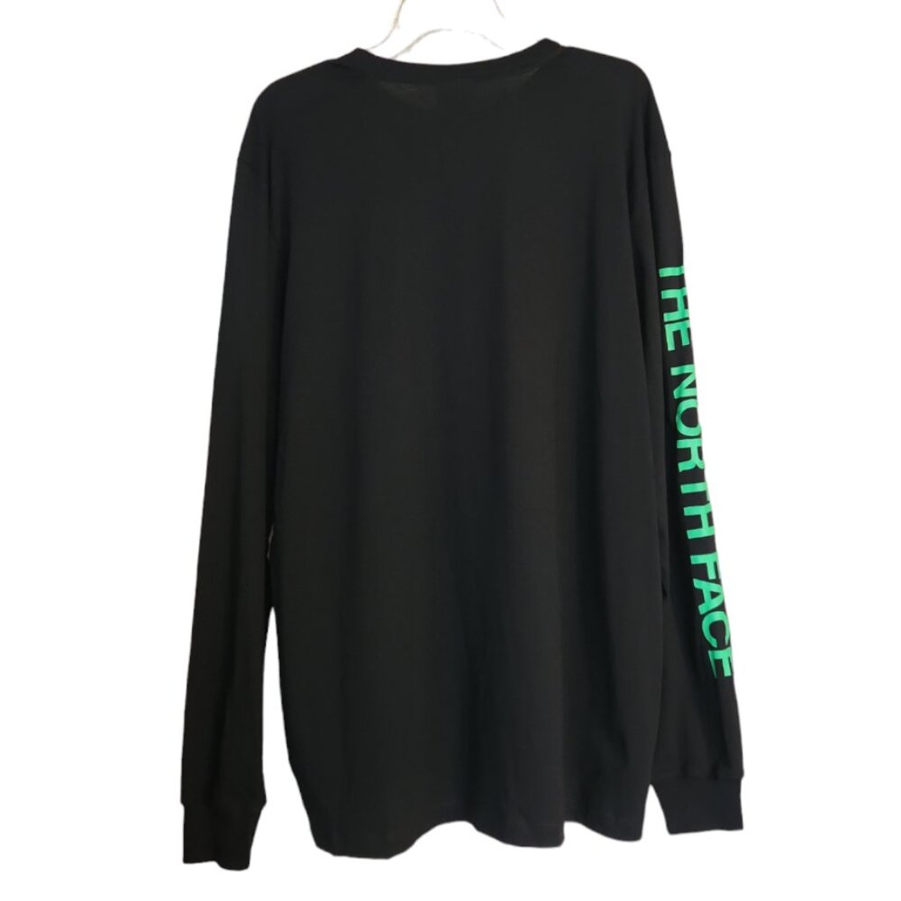 The North Face Cotton Long Sleeve Hit Graphic Tee Black Green - Picture 5 of 7